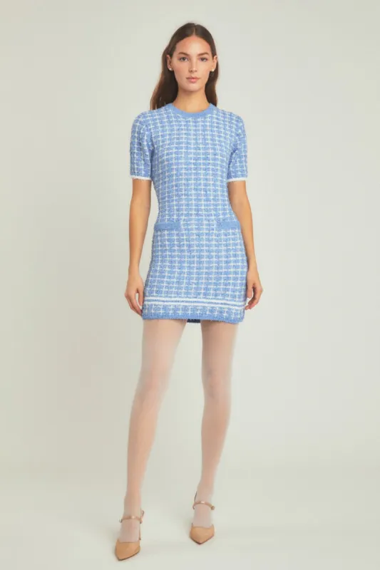 Check Sweater Mini Dress - Final Sale sold by Endless Rose