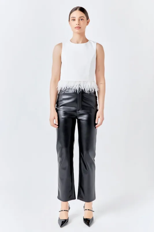 Feather Trim Tie Top sold by Endless Rose