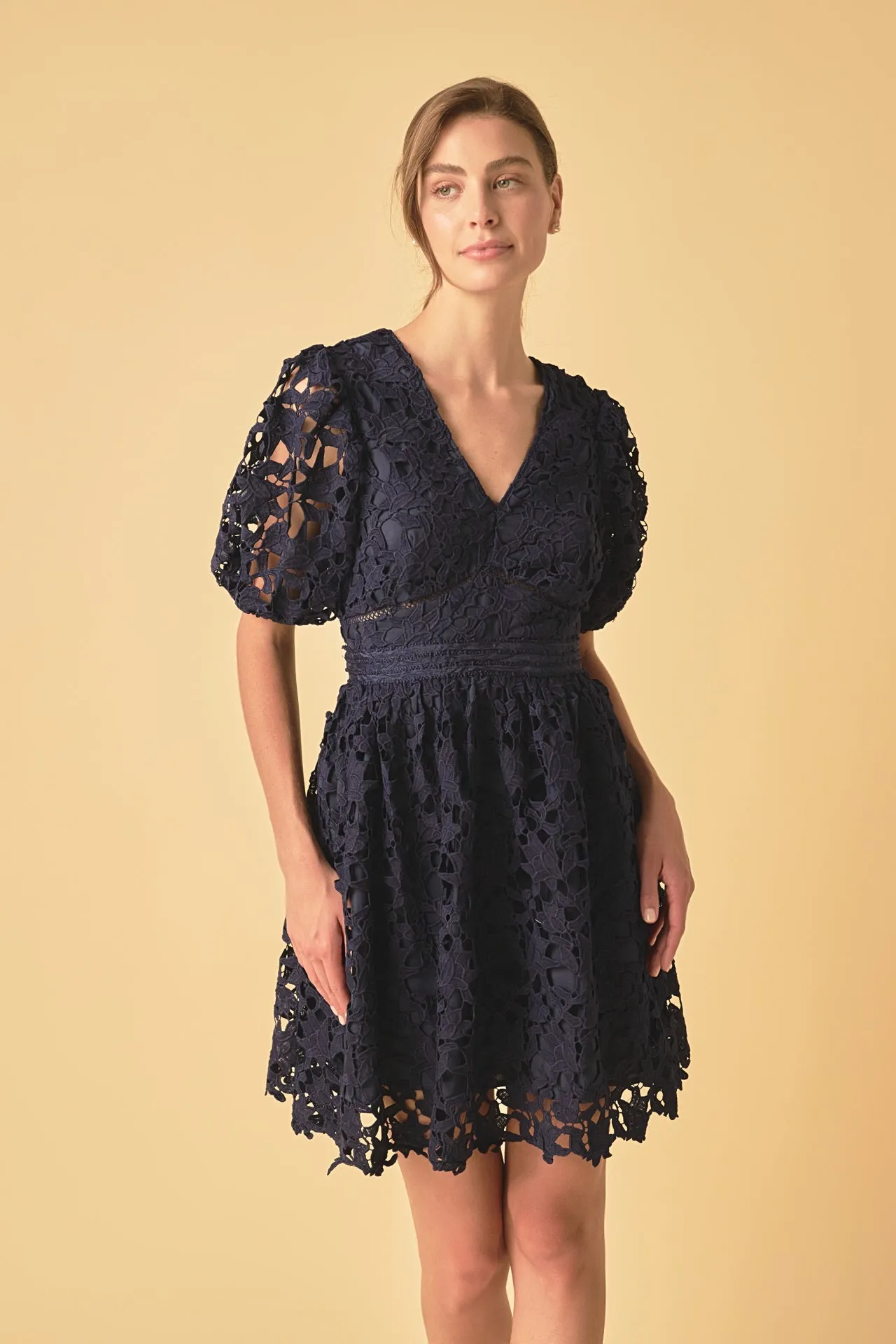 Crochet Lace Puff Sleeve Mini Dress - Final Sale sold by Endless Rose product image thumbnail 5