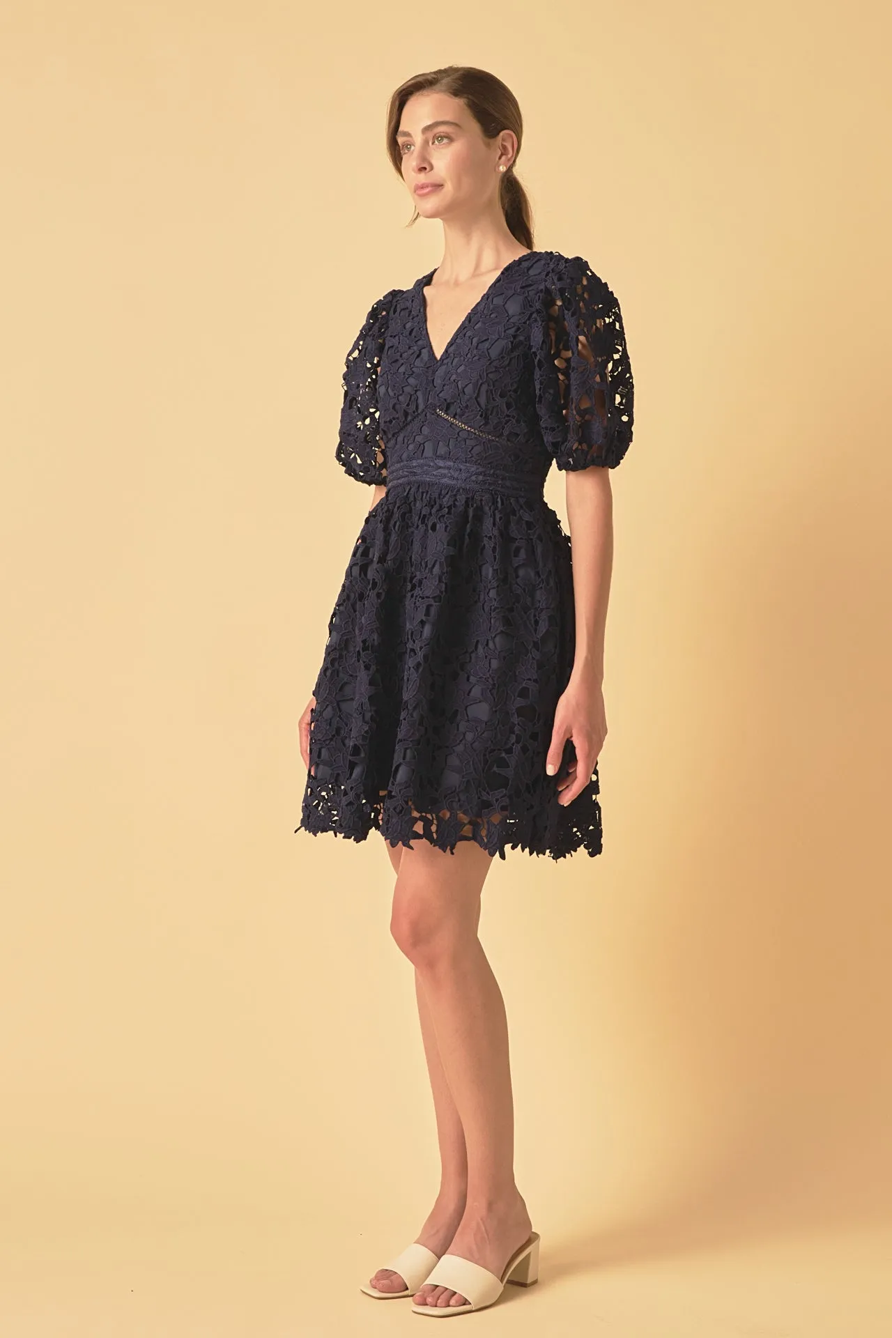 Crochet Lace Puff Sleeve Mini Dress - Final Sale sold by Endless Rose product image thumbnail 3