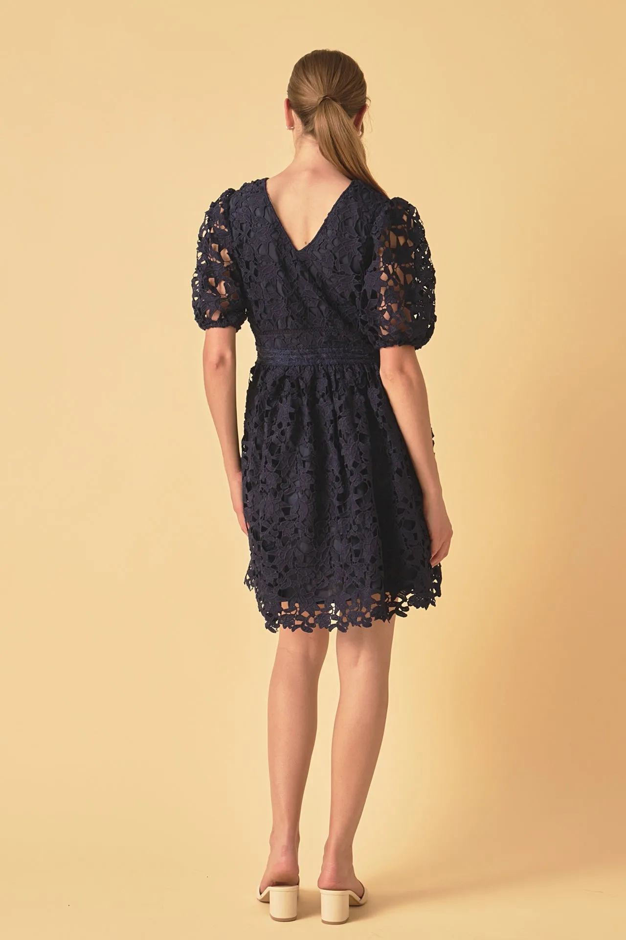 Crochet Lace Puff Sleeve Mini Dress - Final Sale sold by Endless Rose product image thumbnail 4