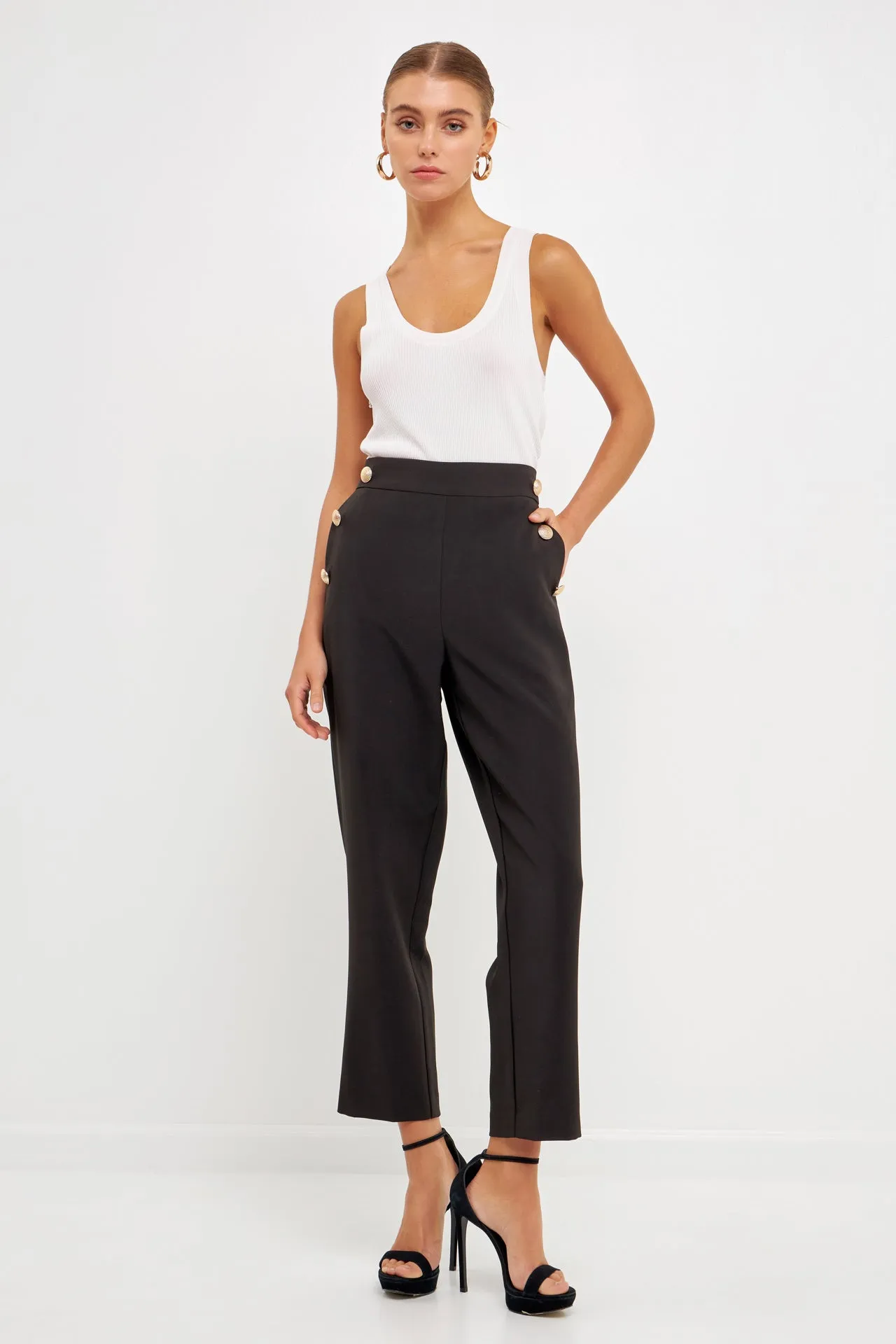 High Waisted Buttoned Trousers sold by Endless Rose
