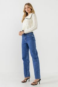 Scallop Collared Trim Knit Cardigan sold by Endless Rose