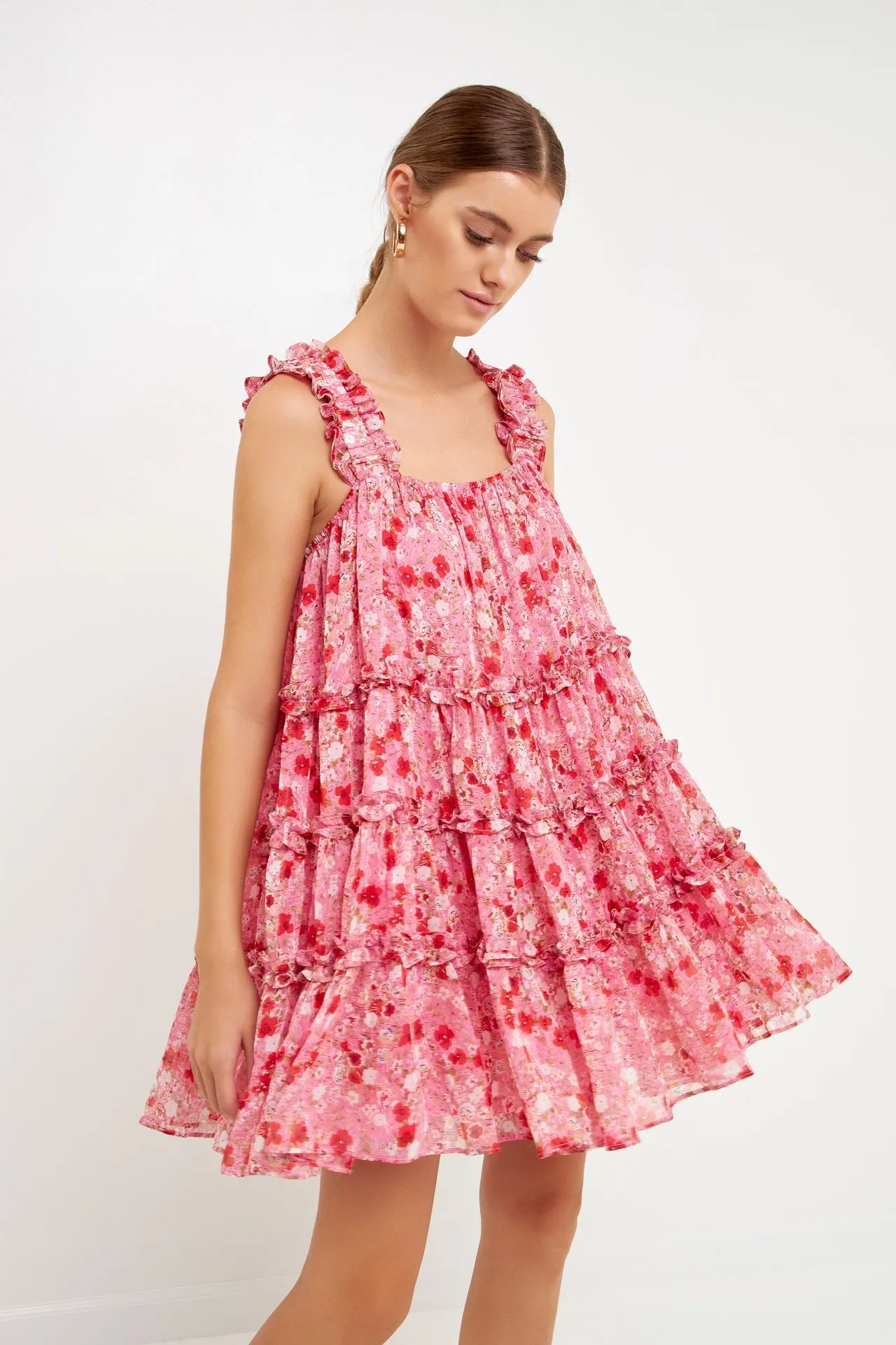 Floral Chiffon Flounce Mini Dress sold by Endless Rose product image thumbnail 5