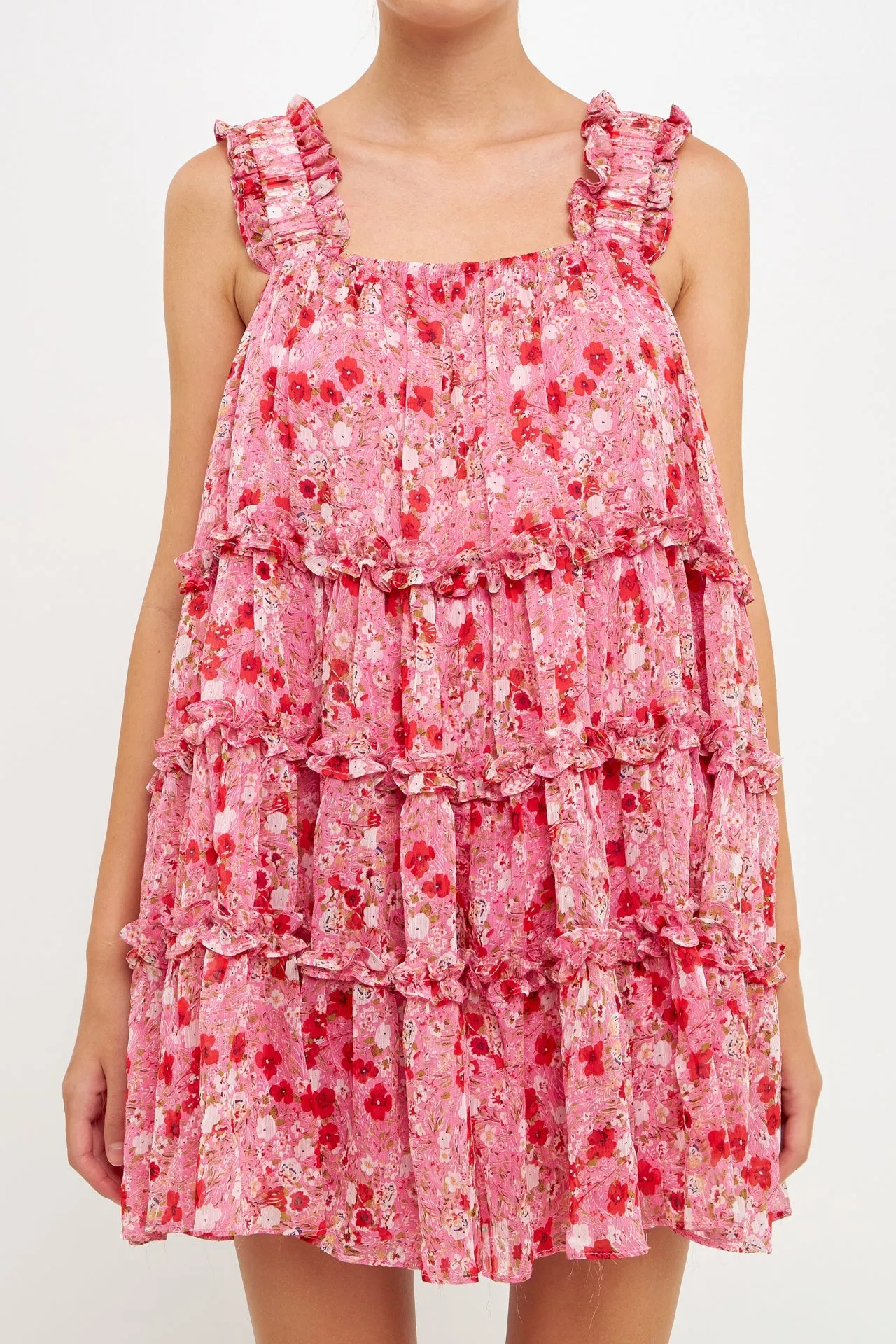 Floral Chiffon Flounce Mini Dress sold by Endless Rose product image thumbnail 2