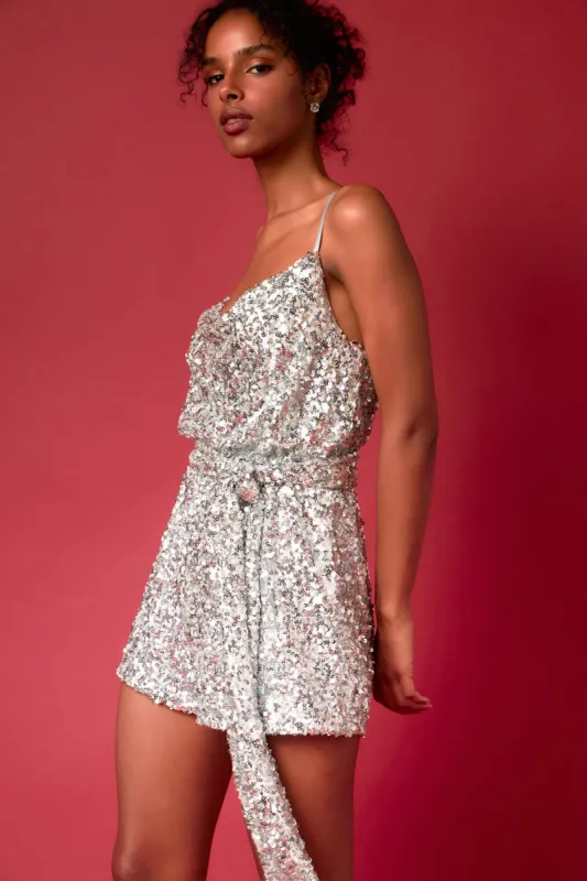 Sequins Cowl Romper sold by Endless Rose
