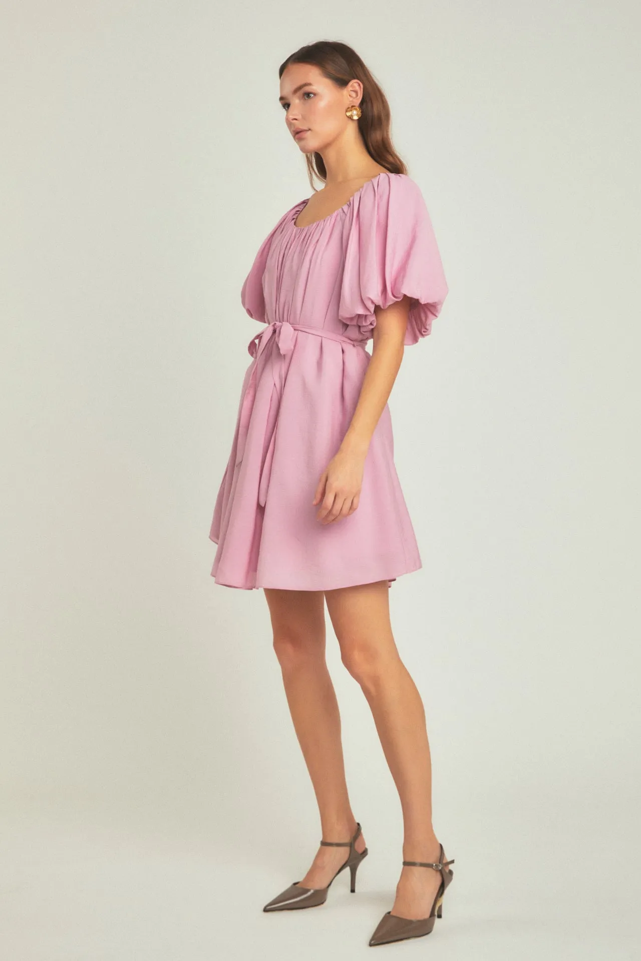 Pleated Detail Puff Sleeve Mini Dress - Final Sale sold by Endless Rose product image thumbnail 3
