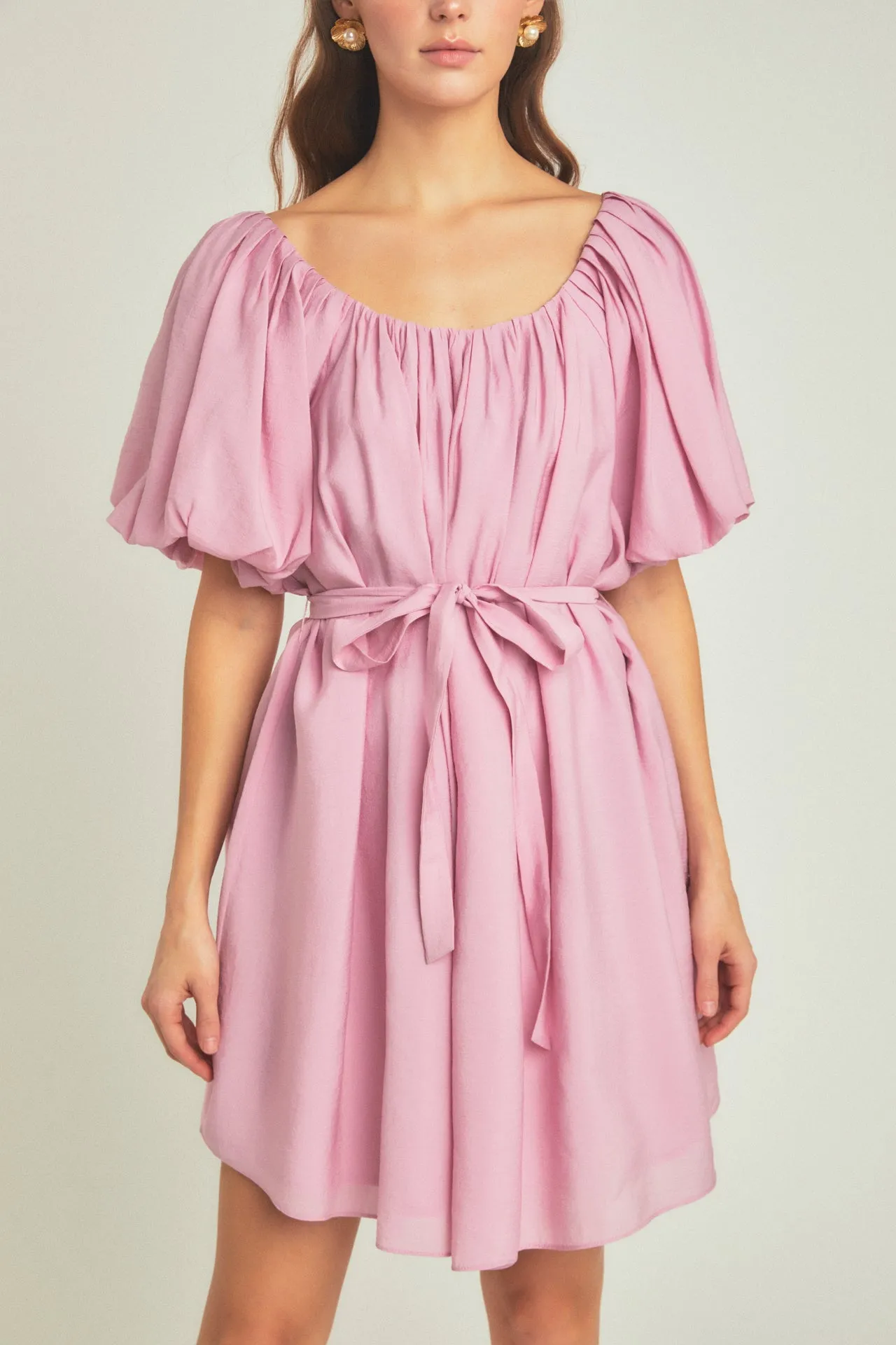 Pleated Detail Puff Sleeve Mini Dress - Final Sale sold by Endless Rose product image thumbnail 2