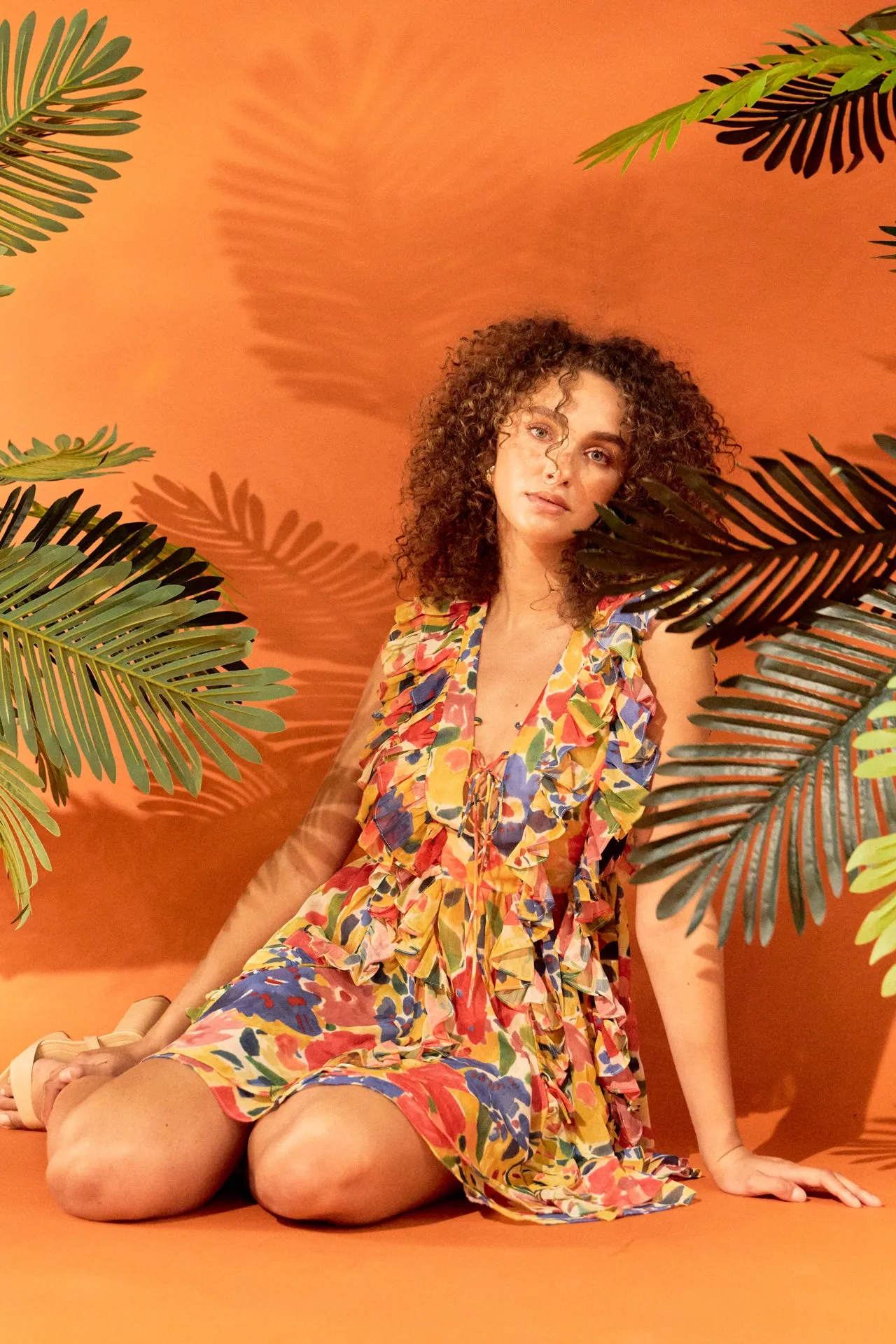 Multi Pop Floral Chiffon Ruffled Mini sold by Endless Rose product image thumbnail 5