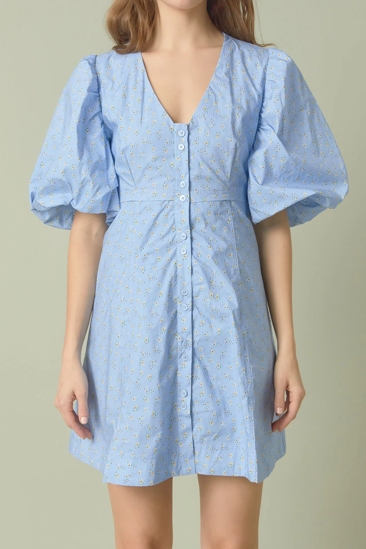 Floral Print Mini Dress with Button Detail sold by Endless Rose product image thumbnail 2