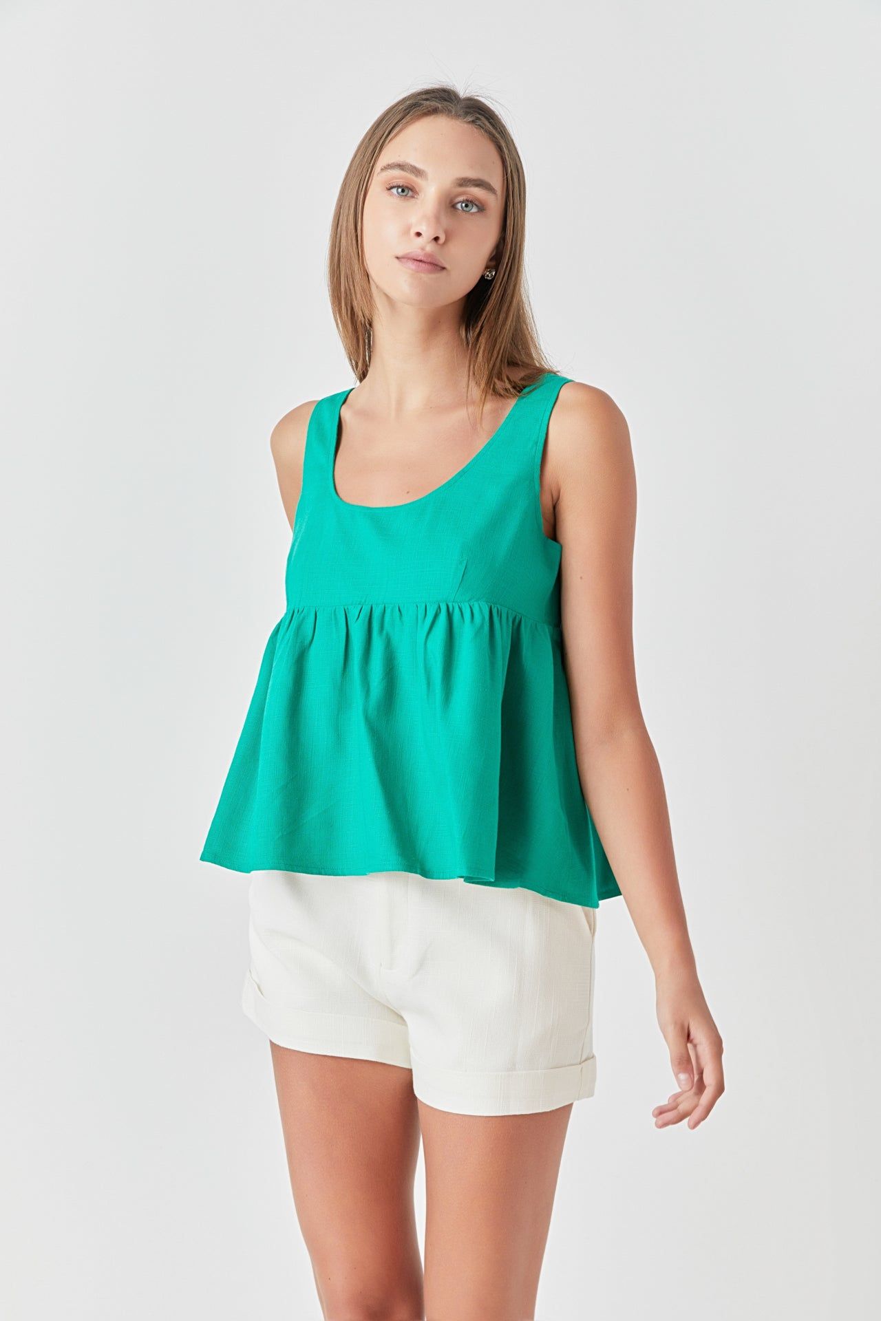 Linen Blend Apron Baby Doll Top sold by Endless Rose product image thumbnail 5