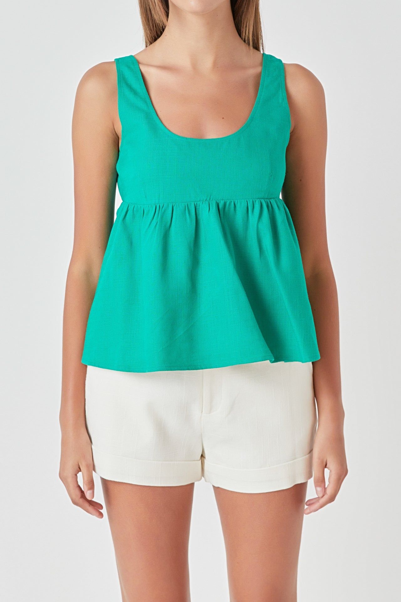 Linen Blend Apron Baby Doll Top sold by Endless Rose product image thumbnail 2