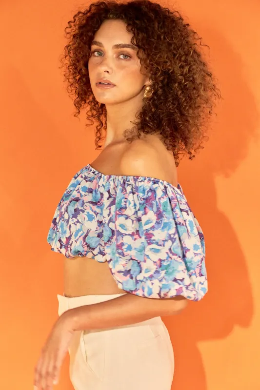 Floral Satin Effect Crop Top sold by Endless Rose
