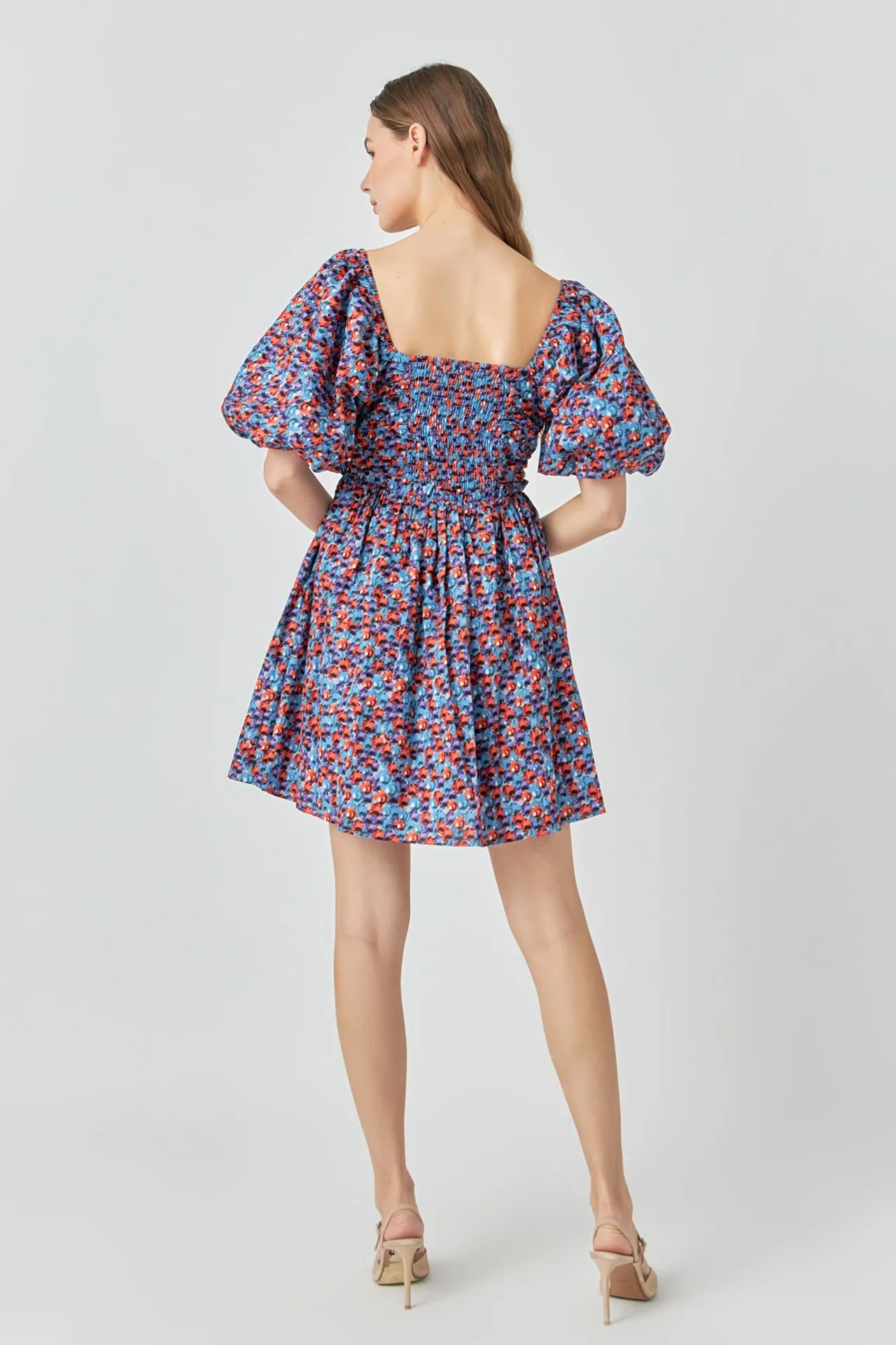 Floral Ruched Poplin Mini Dress sold by Endless Rose product image thumbnail 4