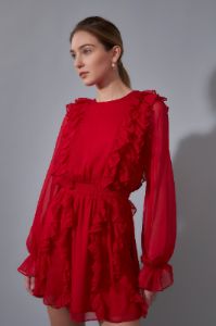 Long Sleeve Ruffle Mini Dress sold by Endless Rose