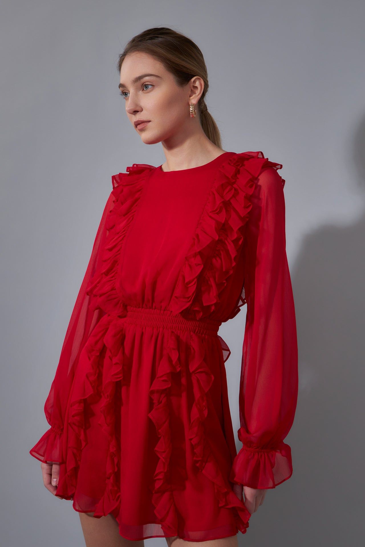 Long Sleeve Ruffle Mini Dress sold by Endless Rose product image thumbnail 5