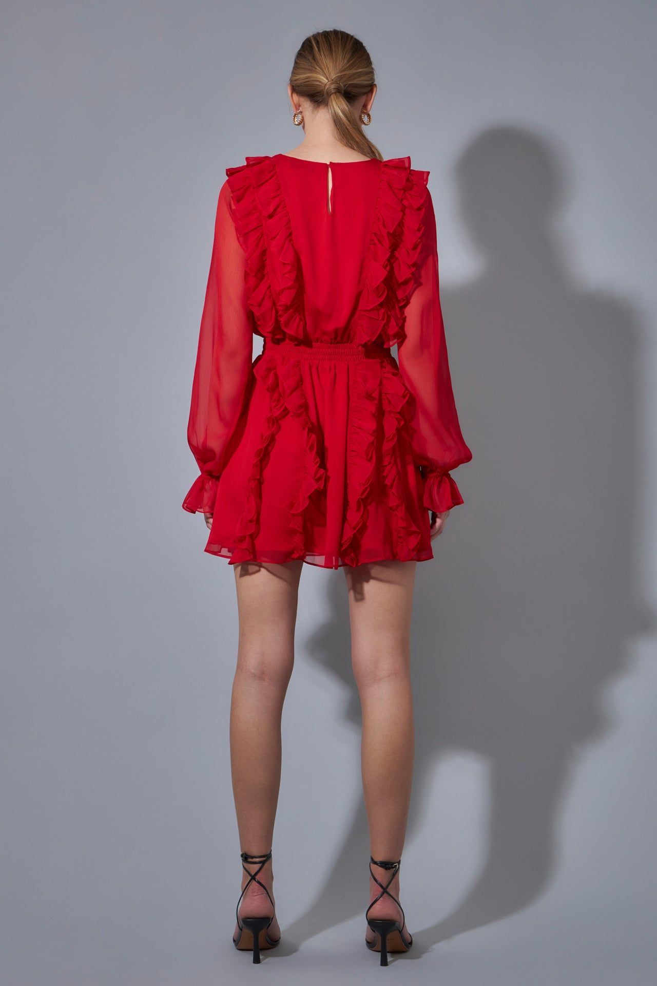 Long Sleeve Ruffle Mini Dress sold by Endless Rose product image thumbnail 4