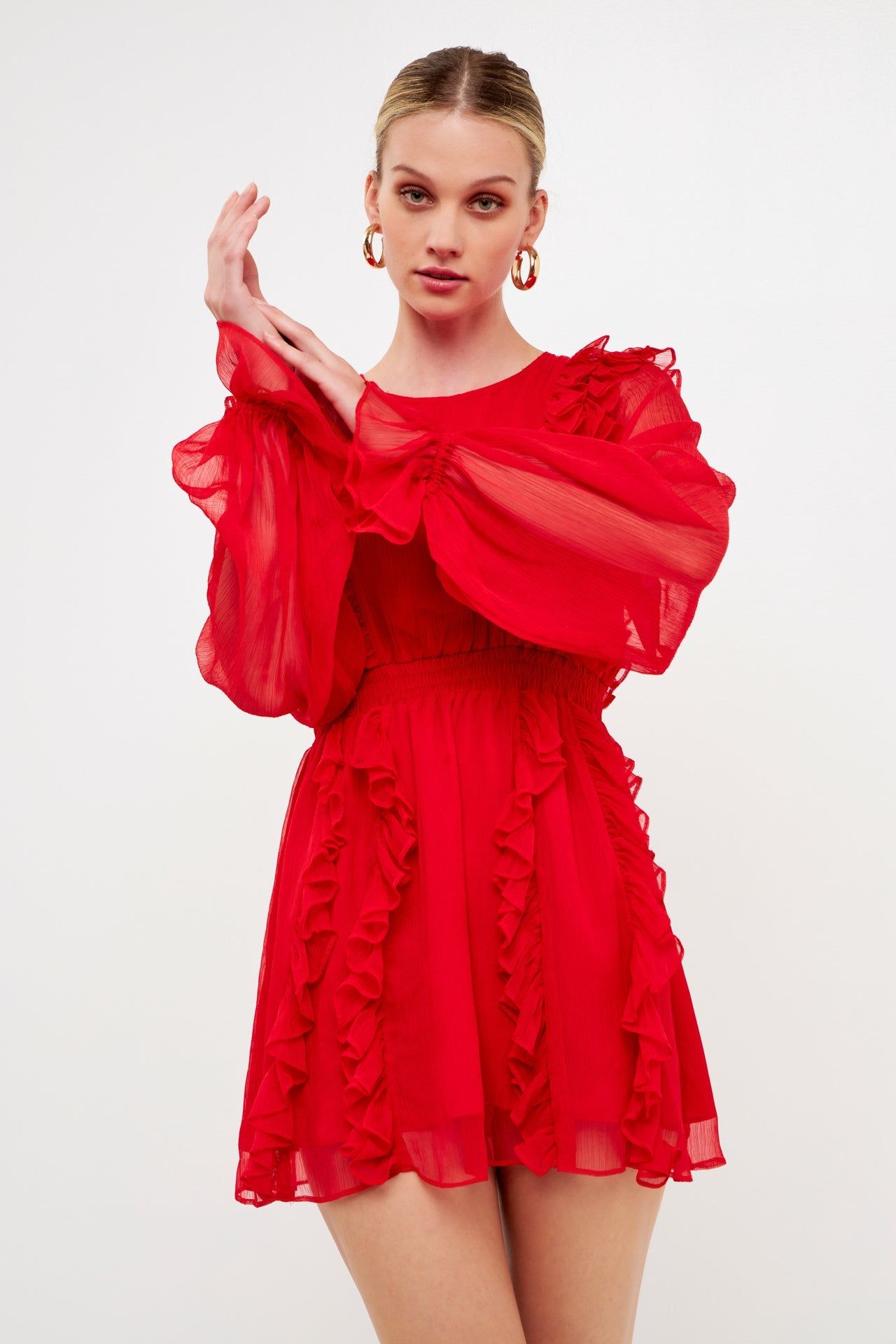 Long Sleeve Ruffle Mini Dress sold by Endless Rose product image thumbnail 7