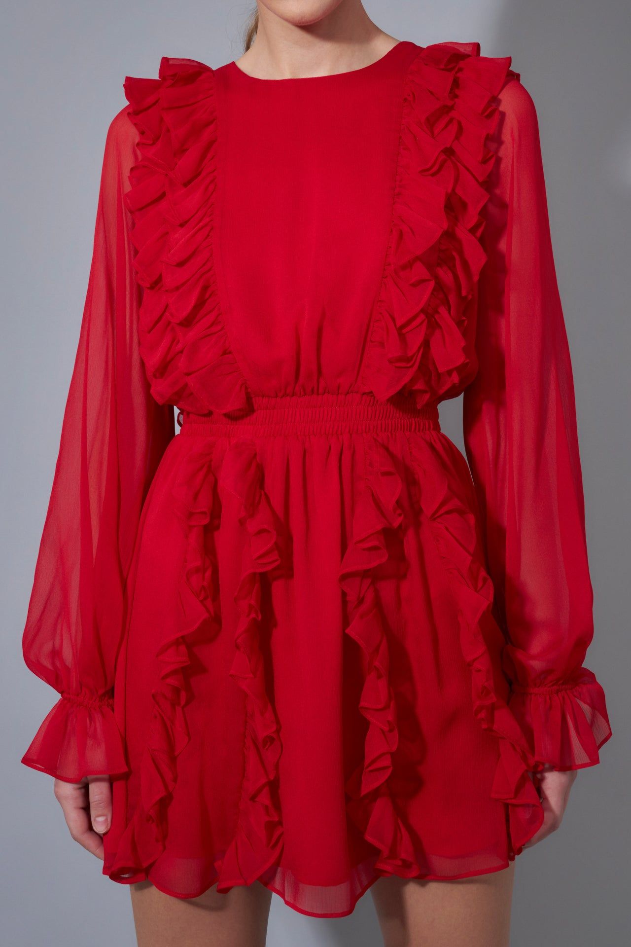 Long Sleeve Ruffle Mini Dress sold by Endless Rose product image thumbnail 2