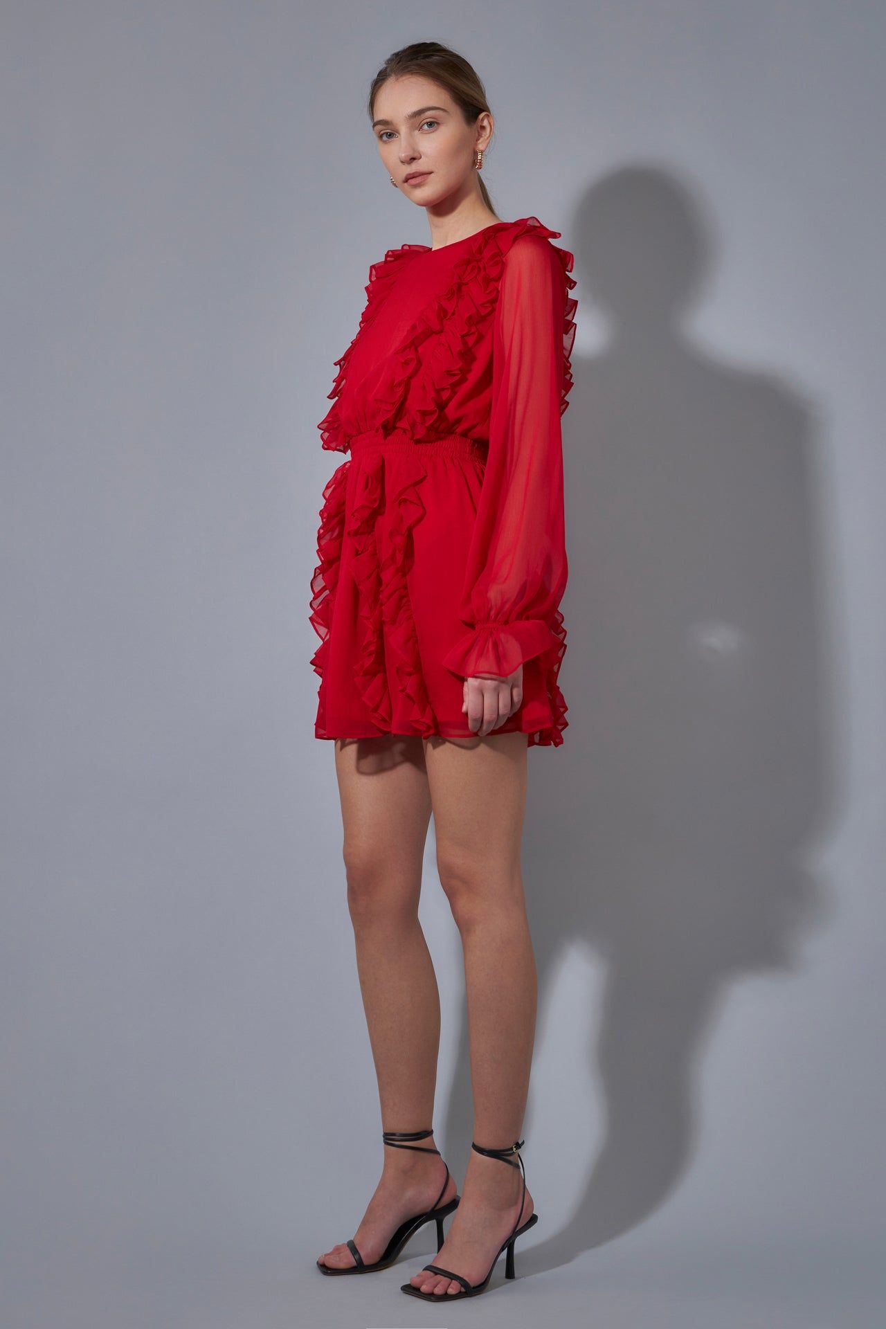 Long Sleeve Ruffle Mini Dress sold by Endless Rose product image thumbnail 3