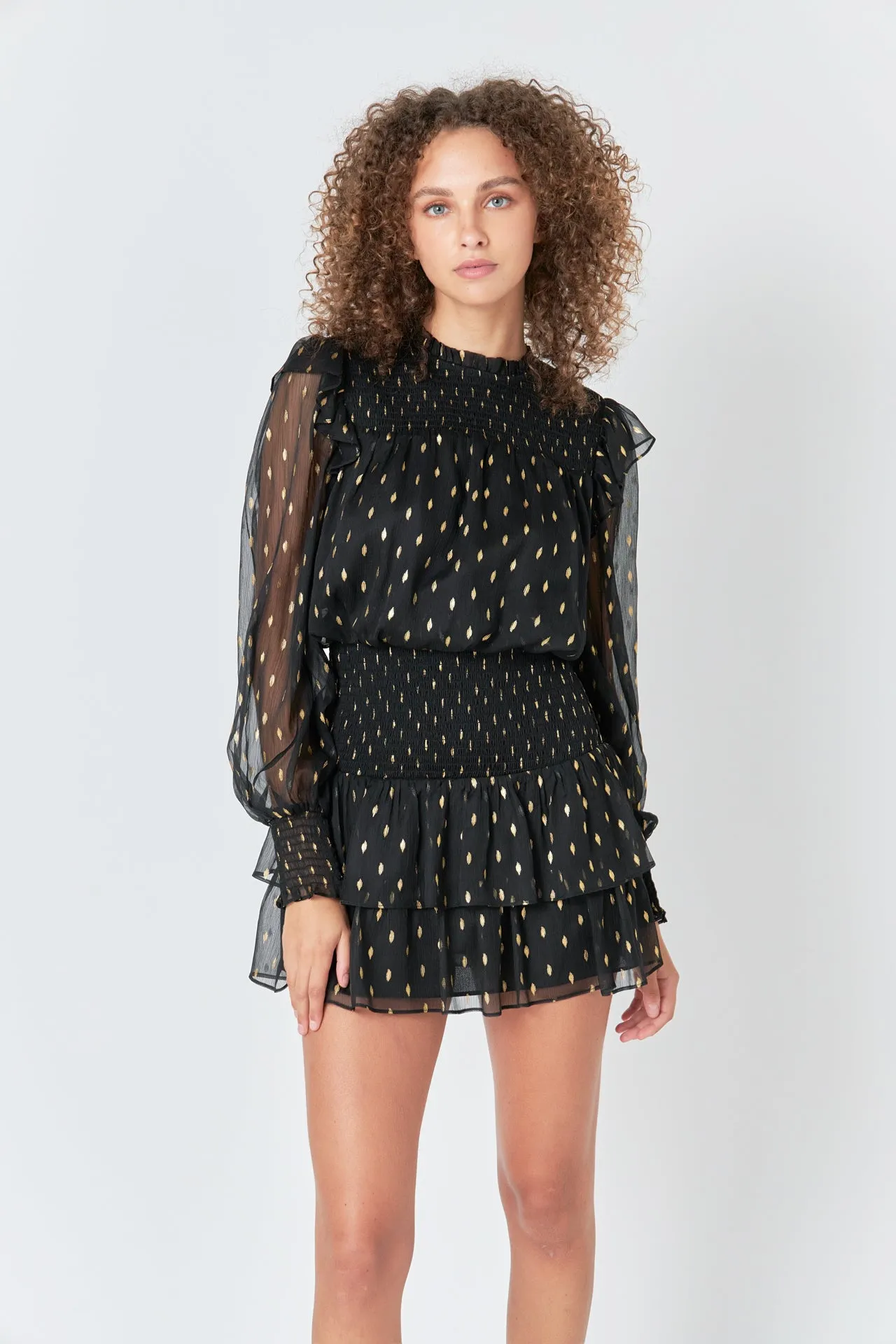 Gold Dot Printed Mini Dress sold by Endless Rose product image thumbnail 5