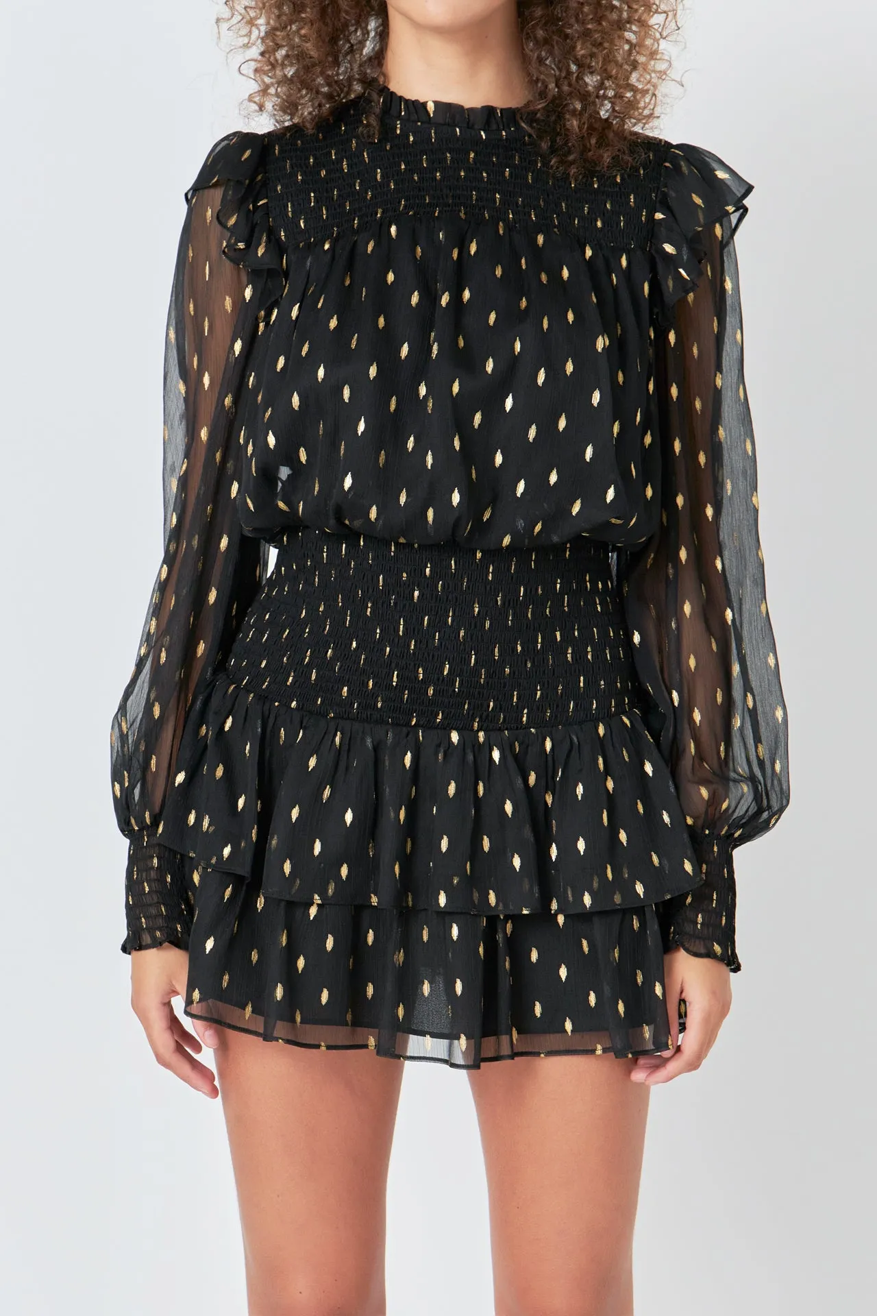 Gold Dot Printed Mini Dress sold by Endless Rose product image thumbnail 2