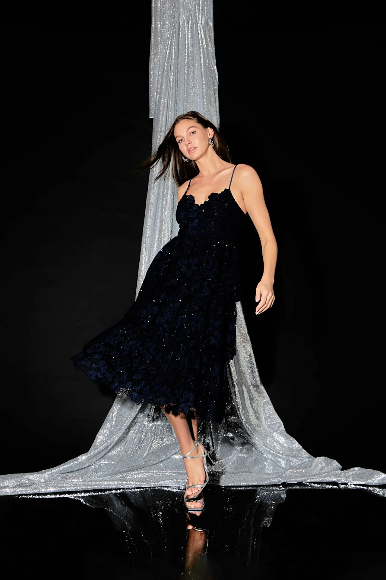 Sequins Lace Tiered Dress sold by Endless Rose product image thumbnail 5