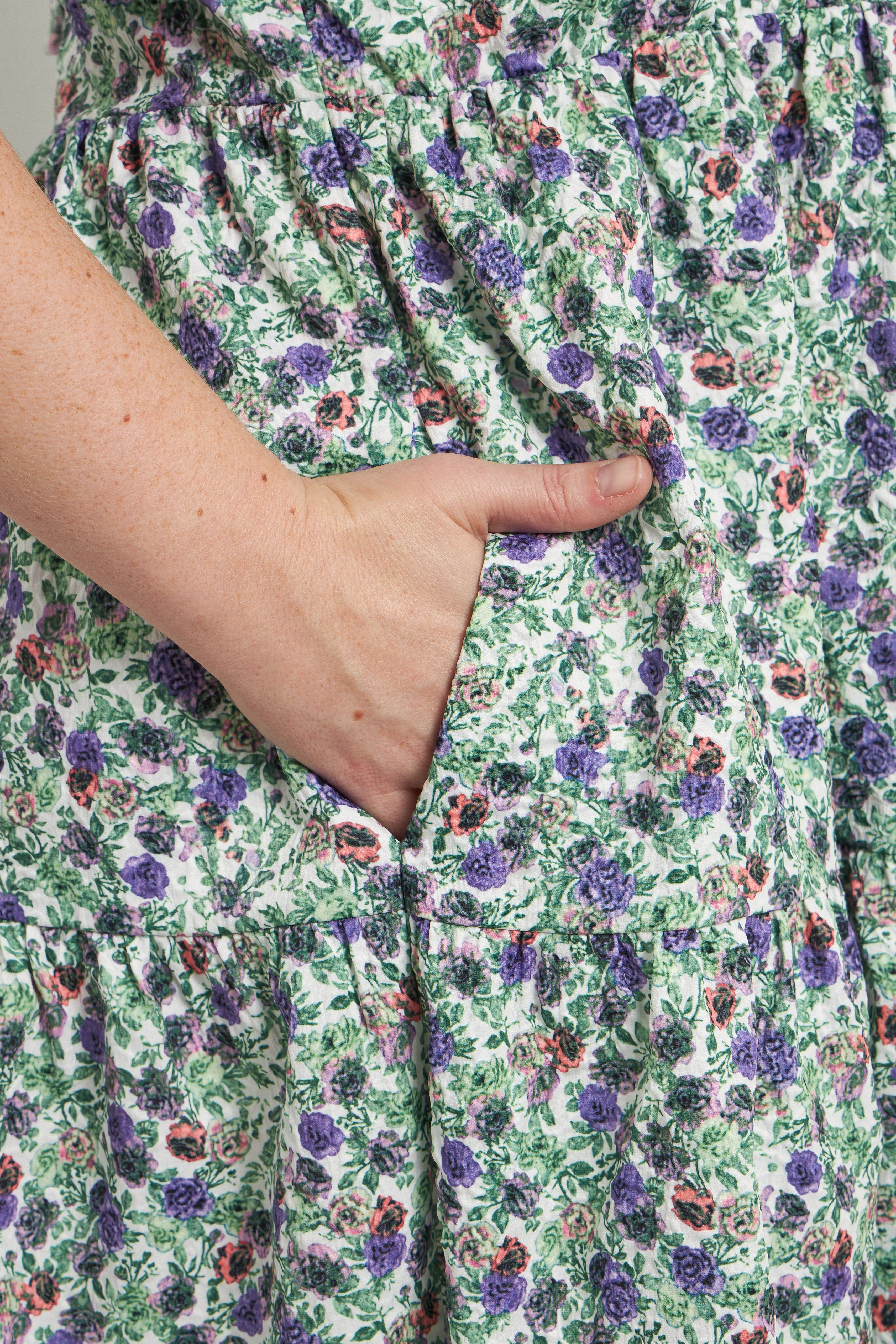 Floral Puff Sleeve Jacquard High Low Dress sold by Endless Rose product image thumbnail 11