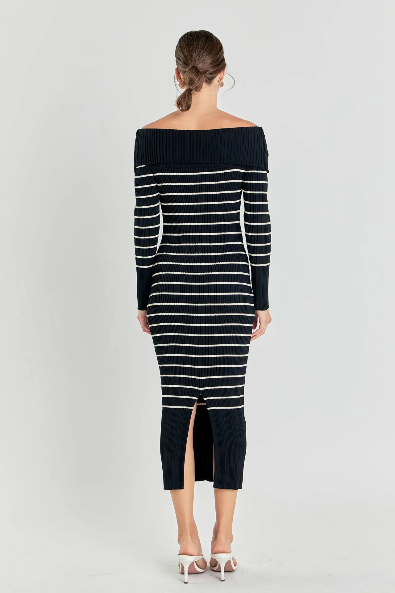 Off Shoulder Fold Striped Maxi Dress sold by Endless Rose product image thumbnail 4