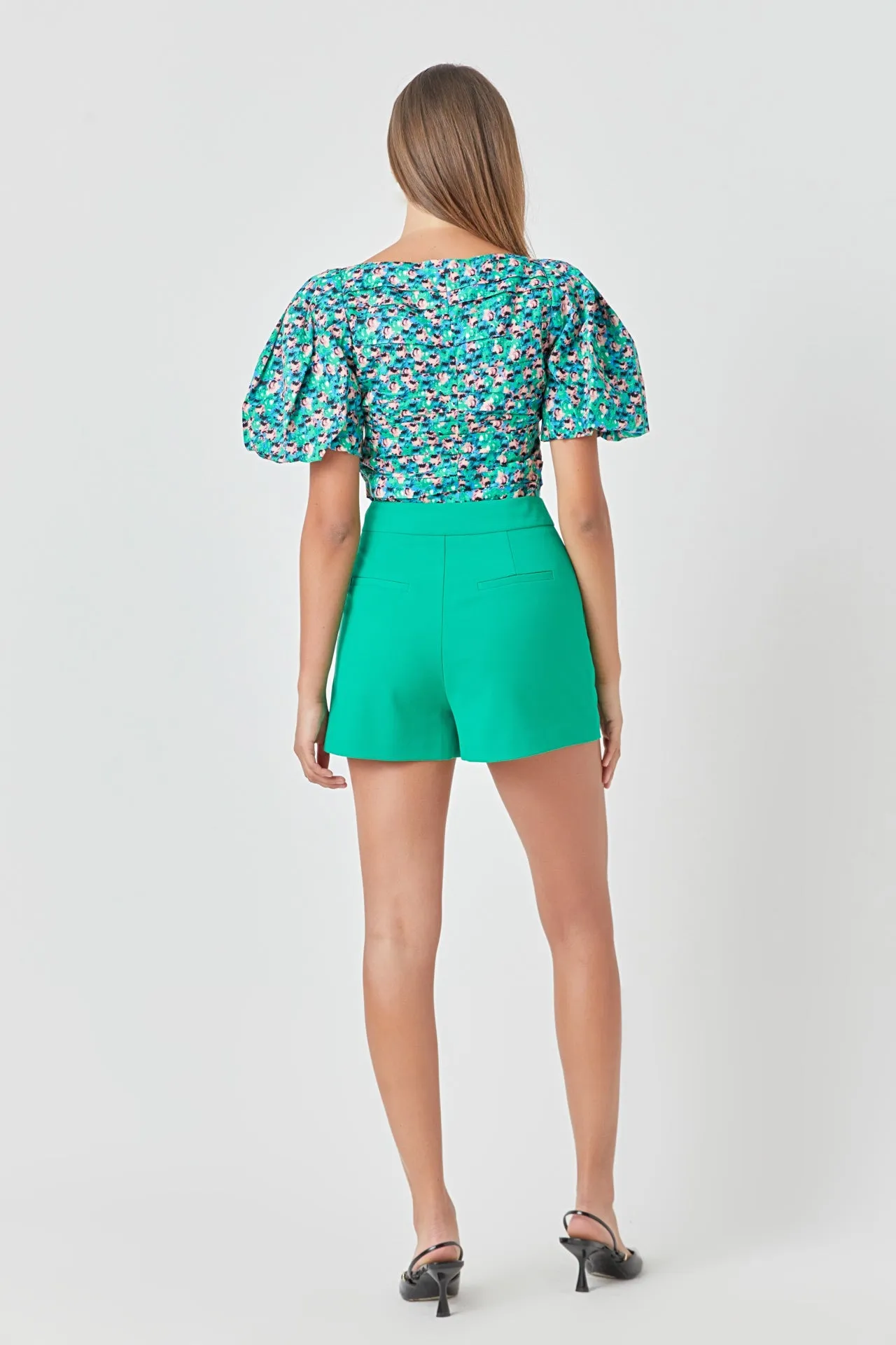 Bright Floral Ruched Poplin Top sold by Endless Rose product image thumbnail 4