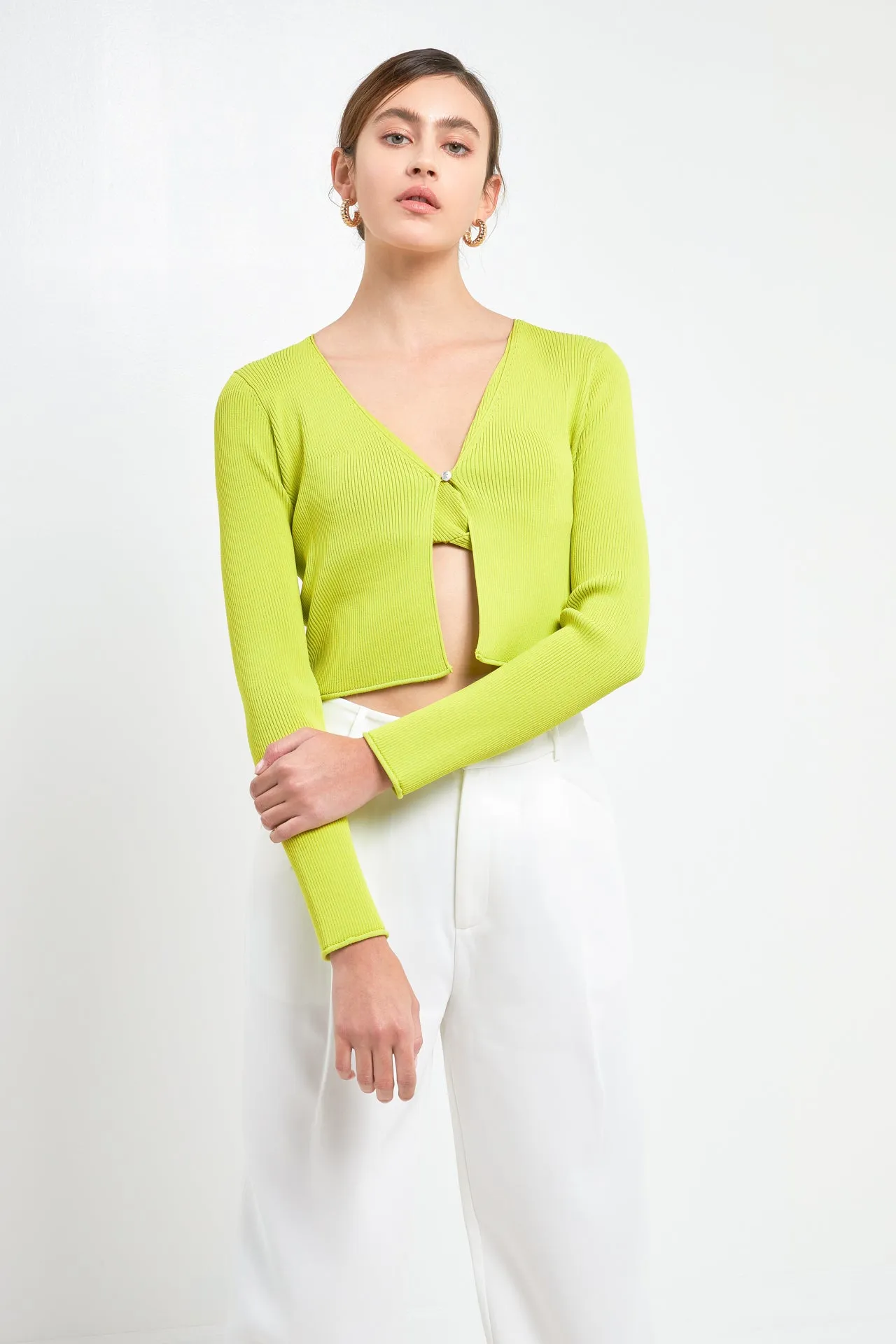 Single Button Fine Rib Cardigan sold by Endless Rose product image thumbnail 5