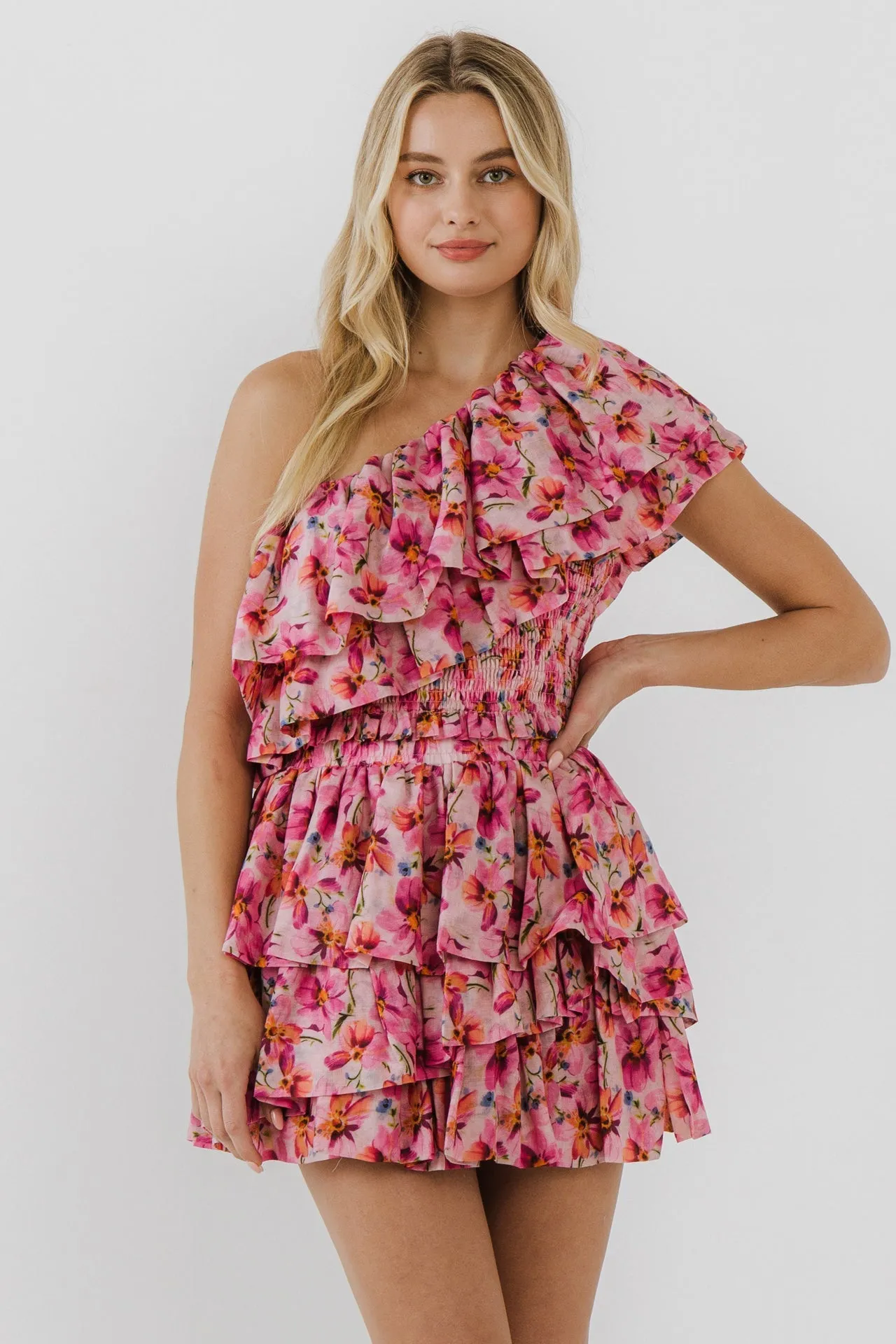 One Shoulder Floral Smocked Top sold by Endless Rose
