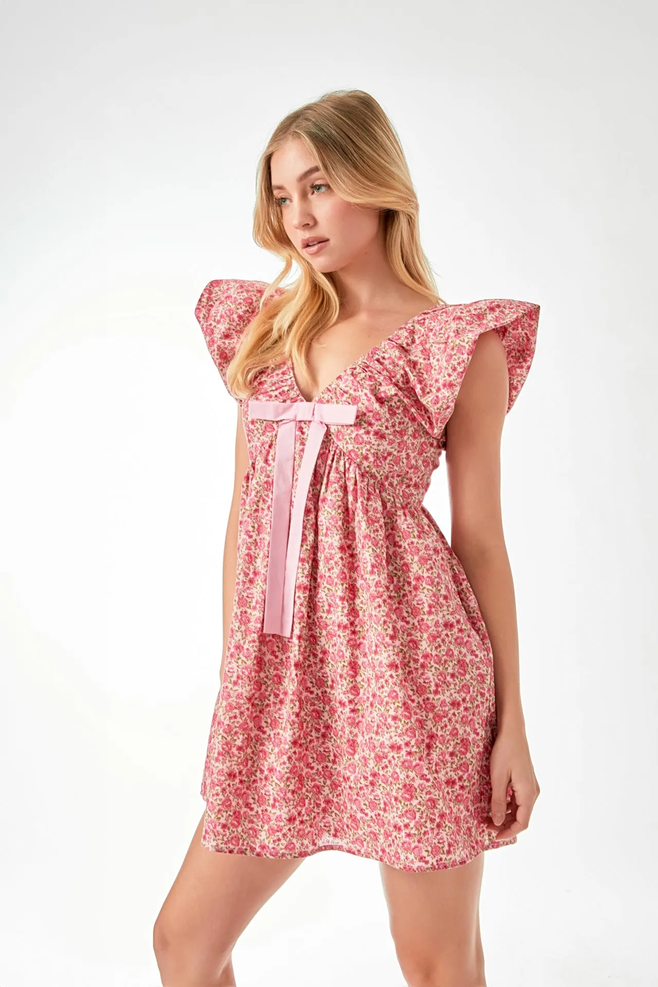 Rose Frantz ♥ Drape Unbalance Mini Dress/追跡付 Blouson Shoulder Mini Dress | Parallel