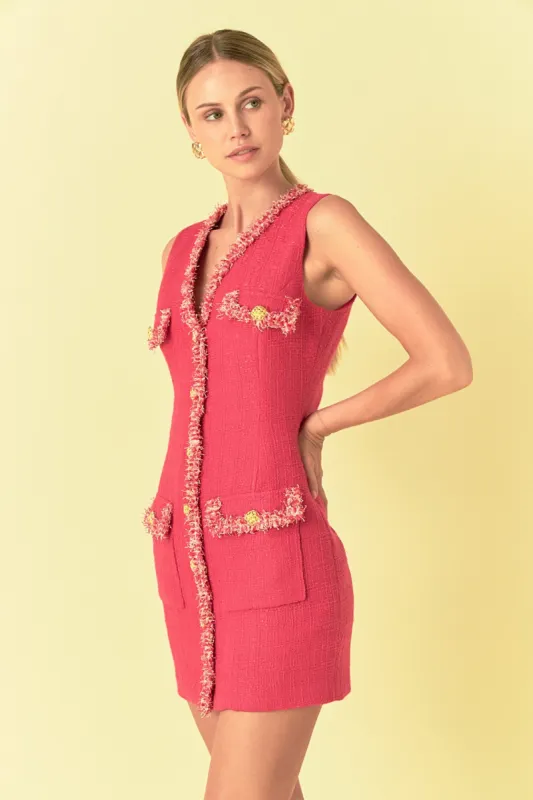 Tweed Trim Sleeveless Dress sold by Endless Rose