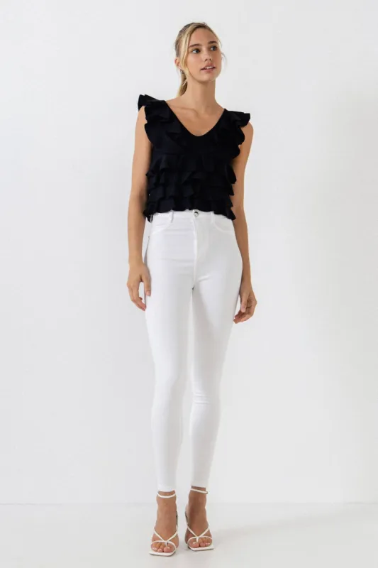 Ruffle Fitted Mini Top sold by Endless Rose