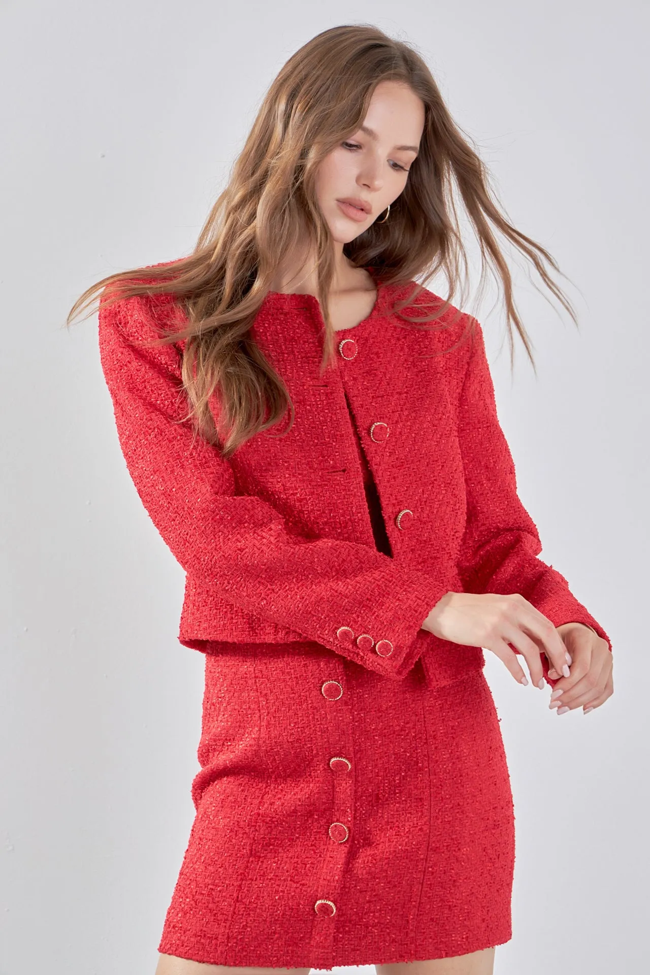 Tweed Buttoned Jacket sold by Endless Rose