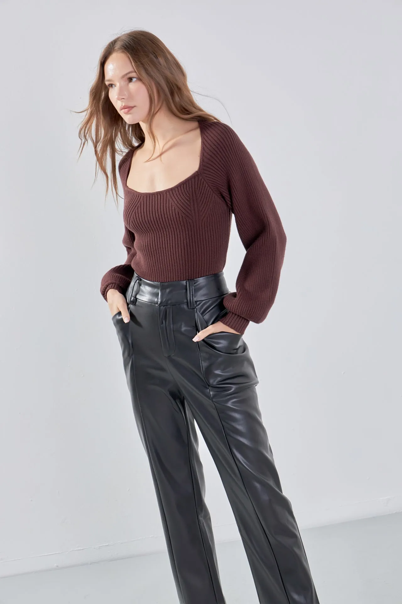 Faux Leather Wide Pocket Pants sold by Endless Rose product image thumbnail 5
