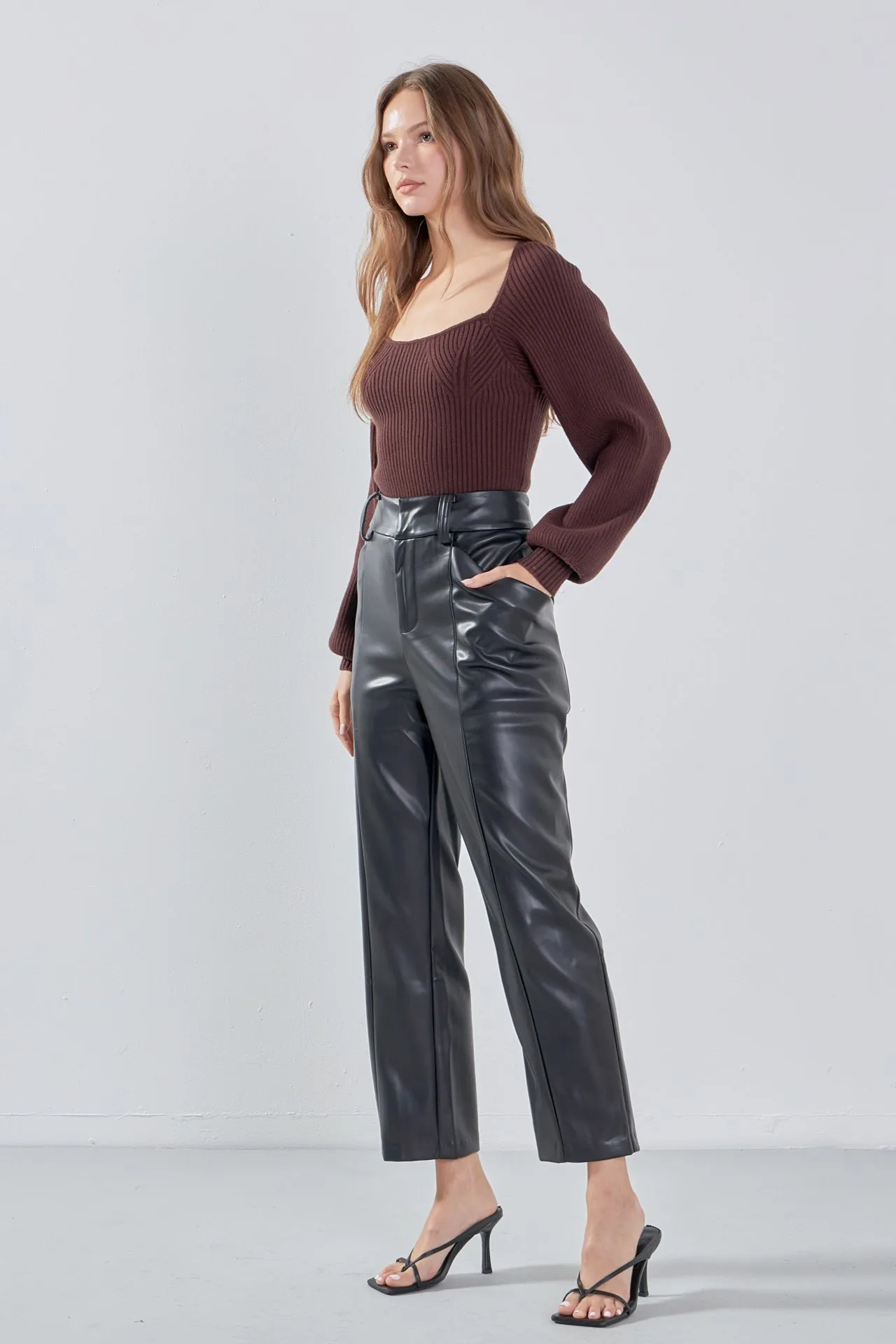 Faux Leather Wide Pocket Pants sold by Endless Rose product image thumbnail 3