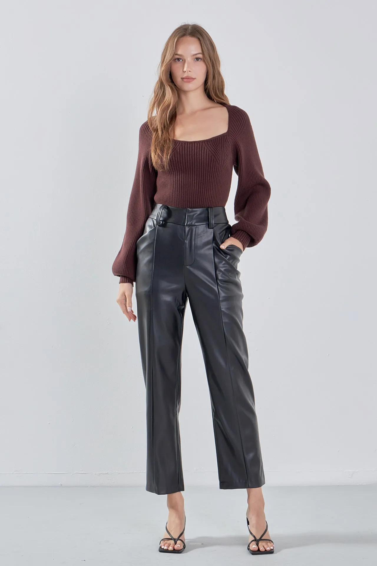 Faux Leather Wide Pocket Pants sold by Endless Rose