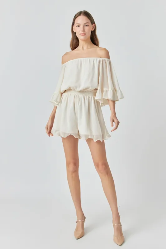 Ruffled Sleeve Romper - Final Sale sold by Endless Rose