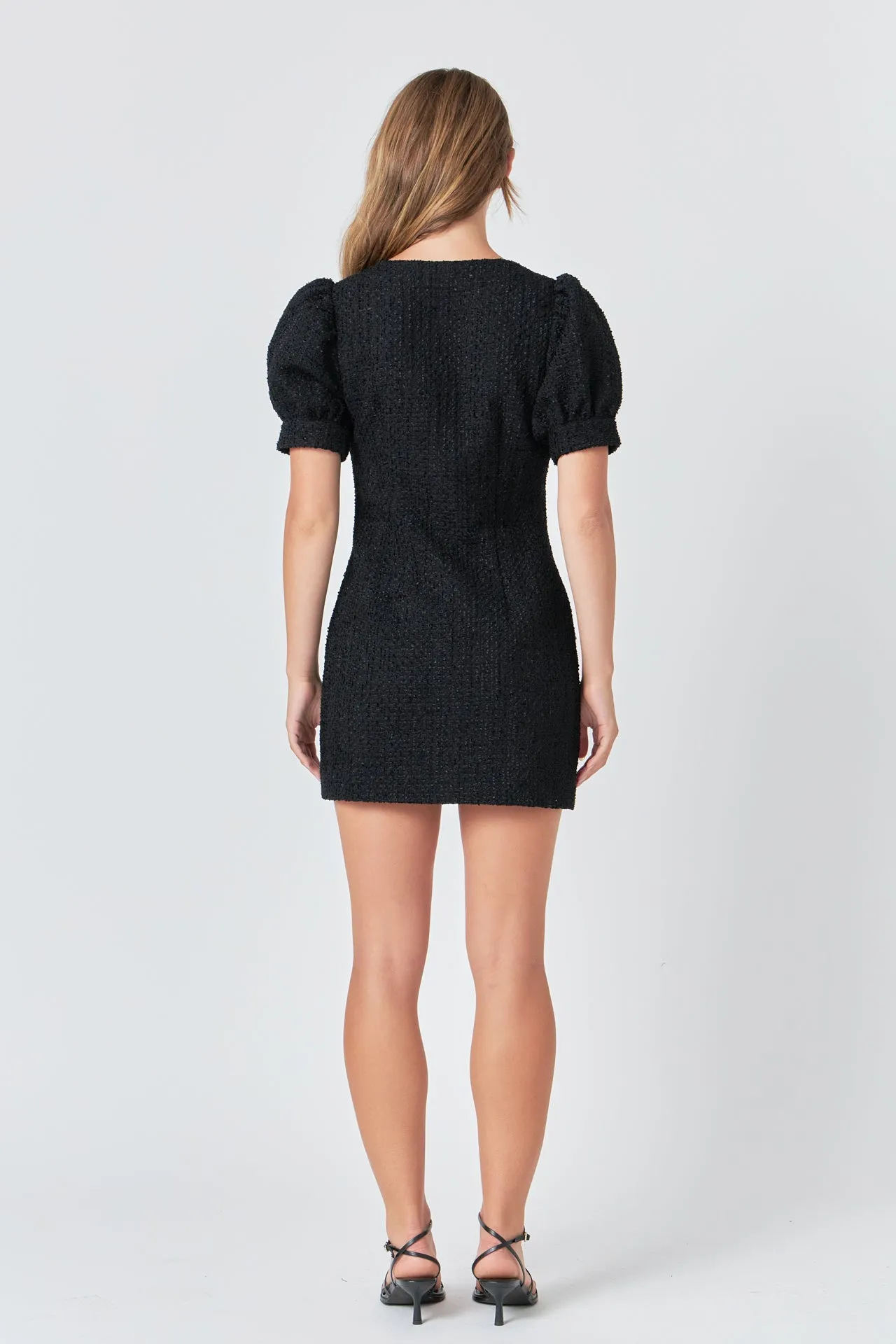 Tweed Puff Sleeve Mini Dress sold by Endless Rose product image thumbnail 4