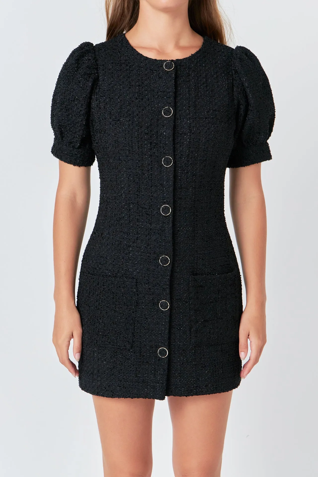 Tweed Puff Sleeve Mini Dress sold by Endless Rose product image thumbnail 2