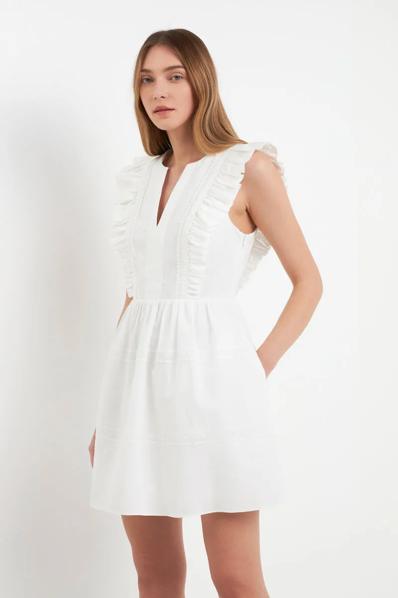 Lace Trimmed V Placketed Ruffled Mini sold by Endless Rose product image thumbnail 5