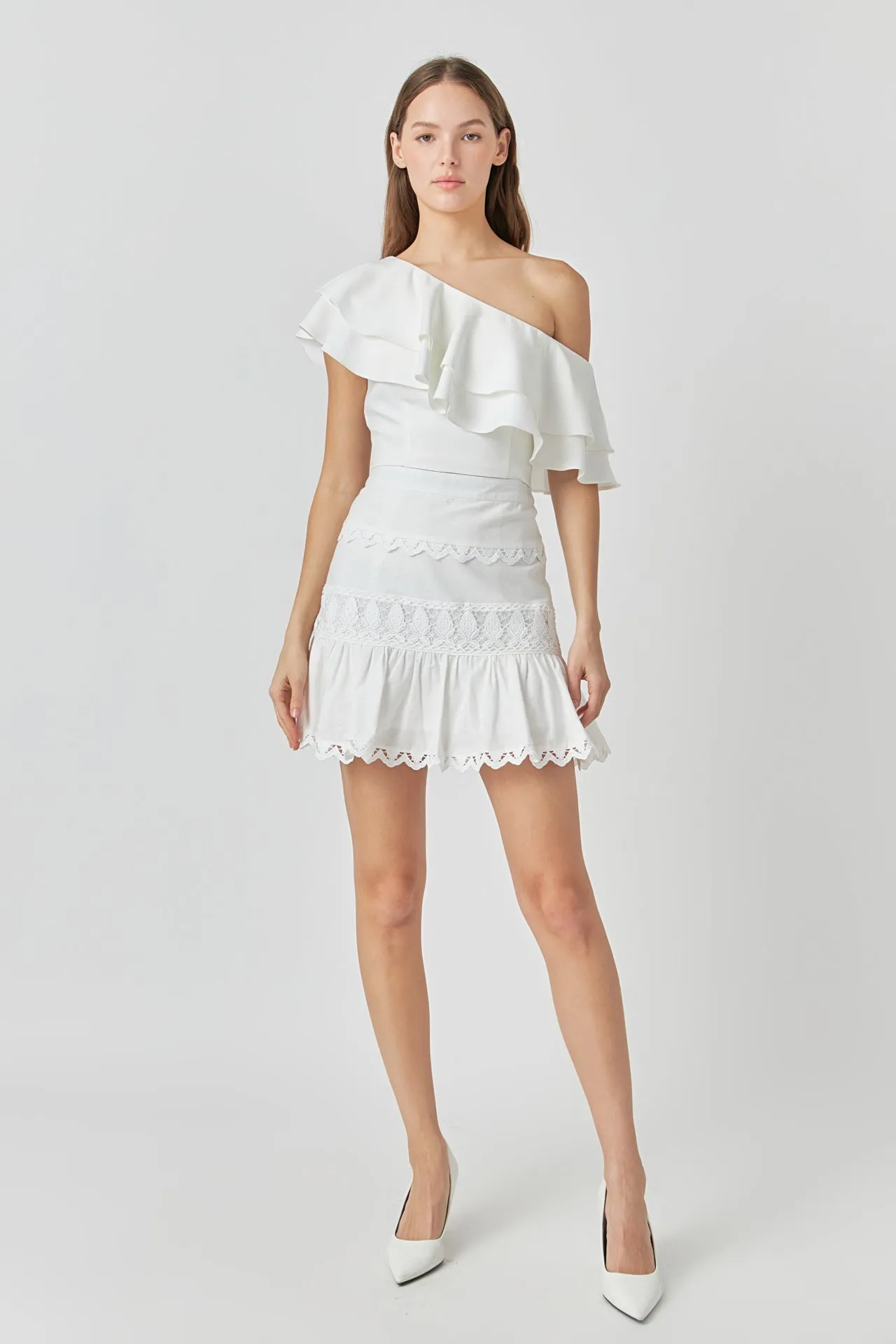 Ruffled One Shoulder Top sold by Endless Rose