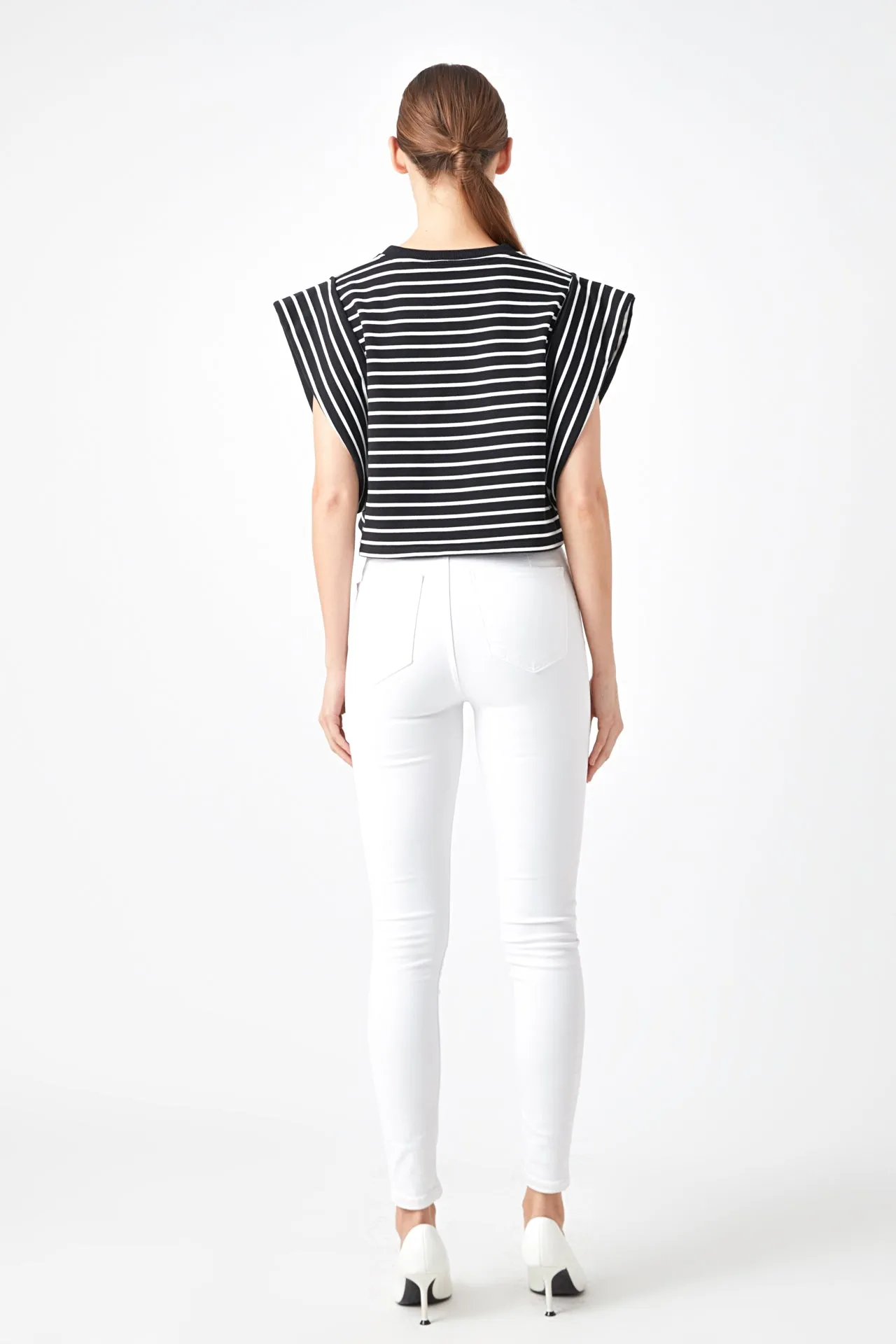 Stripe Drop Shoulder Cropped Top sold by Endless Rose product image thumbnail 4