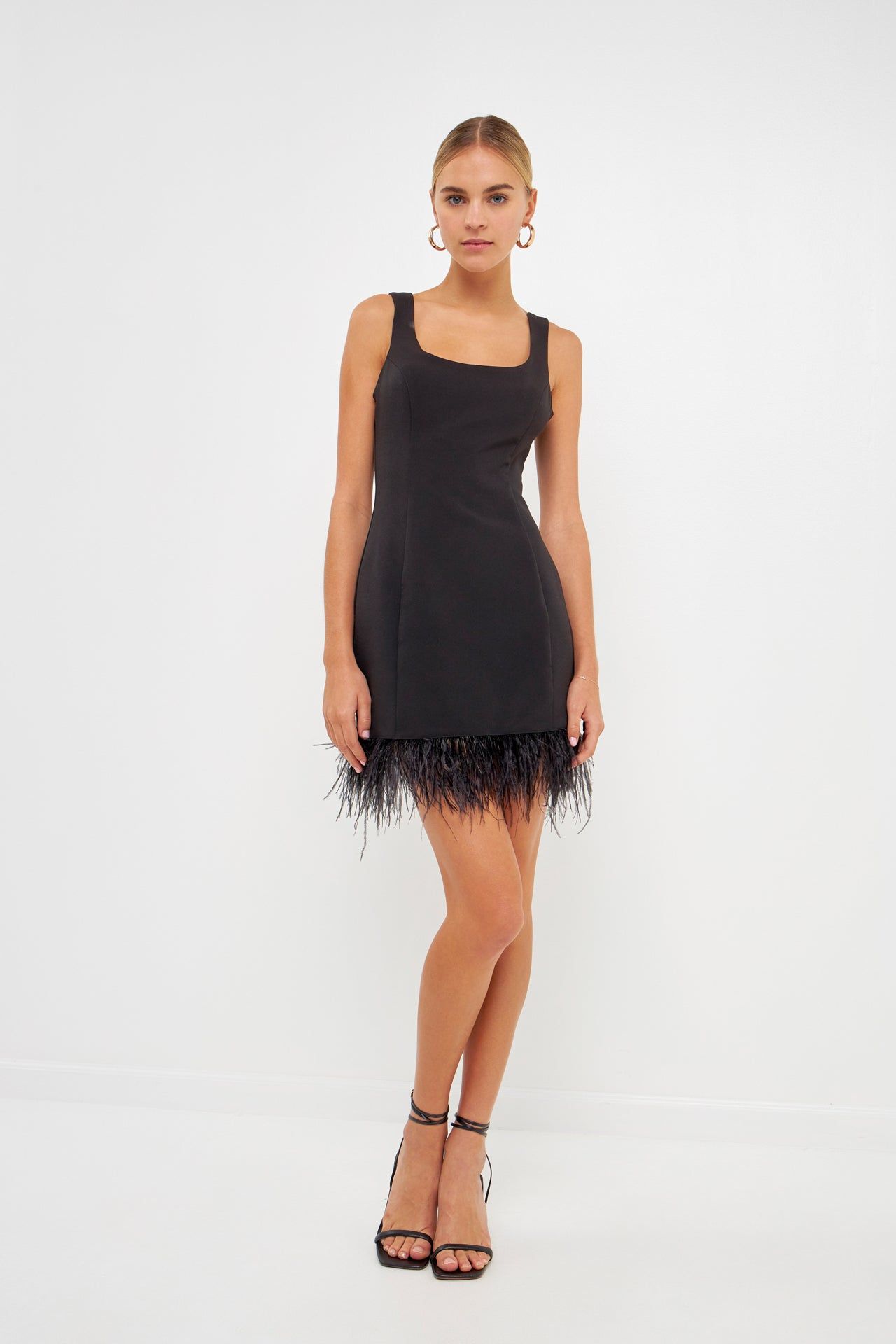 Feather Trim Mini Dress sold by Endless Rose product image thumbnail 5
