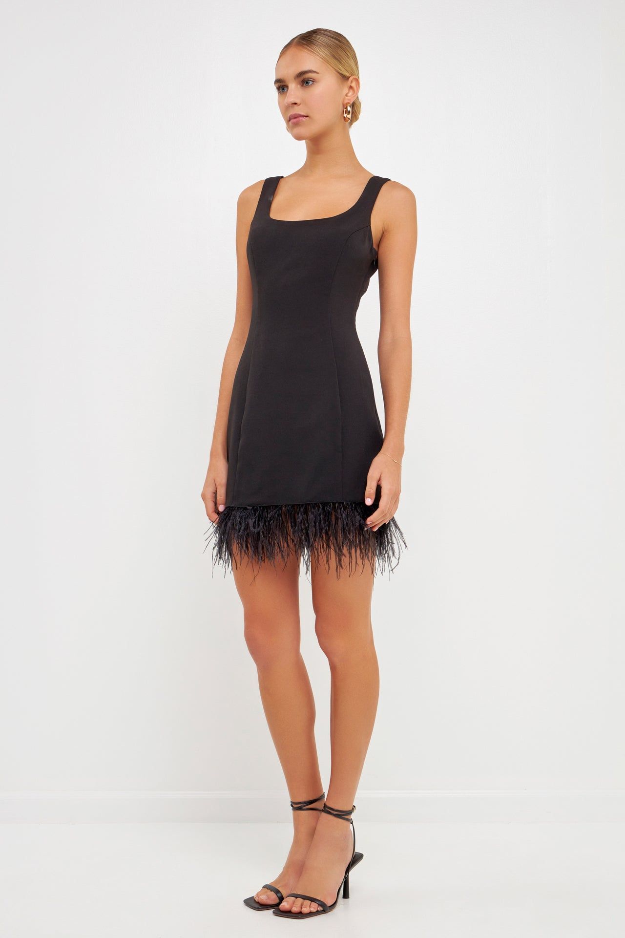 Feather Trim Mini Dress sold by Endless Rose product image thumbnail 3