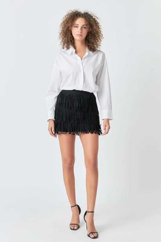 Faux Suede Fringe Mini Skirt - Final Sale sold by Endless Rose