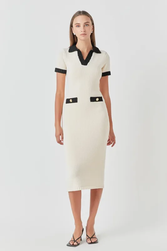 Crochet Knit Collared Maxi Dress sold by Endless Rose