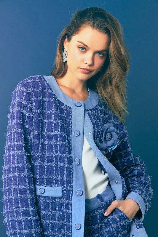 Tweed Denim Jacket sold by Endless Rose